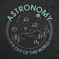 thumbnail image 2 of Mens Astronomy It's Out Of This World T Shirt Funny Outer Space Solar System Tee (Heather Black) - S, 2 of 3
