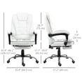 thumbnail image 3 of HOMCOM Chaise de Bureau Exécutive en Cuir PU Chaise Inclinable avec Accoudoirs Blanc, 3 of 10