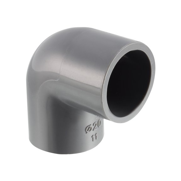 Unique Bargains PVC Pipe Fitting 20mm Slip Socket 90 Degree Elbow Coupling Connector Gray 2 Pcs