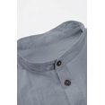 thumbnail image 3 of Chemises Homme en Lin à Manches Courtes Boutonnée Coton Chemise Henley Été Plage Tops Regular Fit, 3 of 5