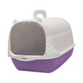 thumbnail image 3 of Cat Litter Box with Lid Handle Hooded Cat Portable Anti Splashing Easy Tidy Handle violet, 3 of 9