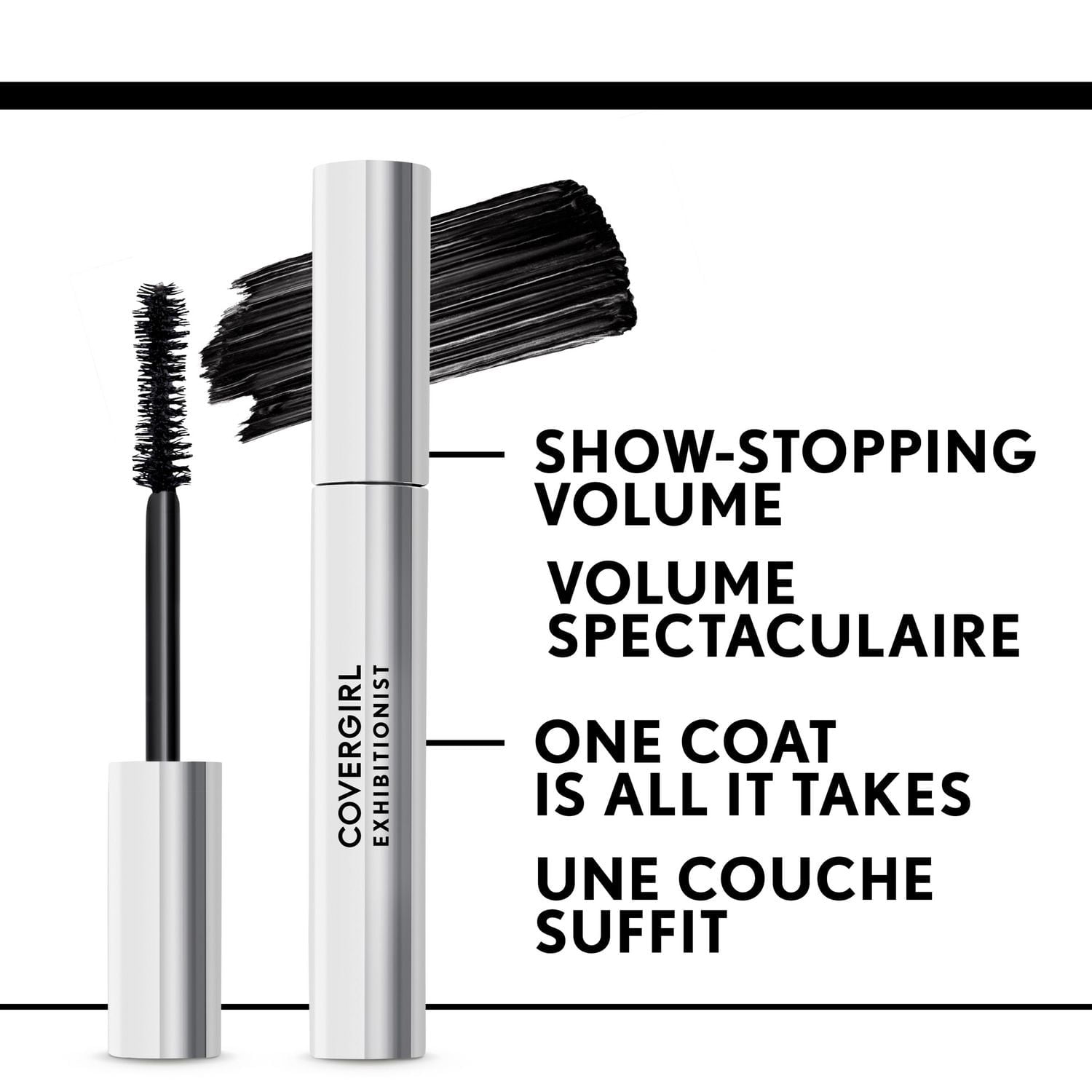 COVERGIRL Mascara Exhibitionist, Volumisant, Glisse facilement, Ne coule pas, 100% Sans Cruauté