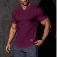 thumbnail image 1 of asjyhkr Mens Workout Compression T Shirts Ribbed V Neck Short Sleeve Tops Summer 2025 Gym Athletic Running Tees, 1 of 9