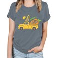 thumbnail image 1 of RKSTN Hauts Grande Taille pour Femmes Mode Été Col Rond Manches Courtes T-shirt Décontracté Ample Imprimé Graphique Voiture de Pâques, 1 of 4