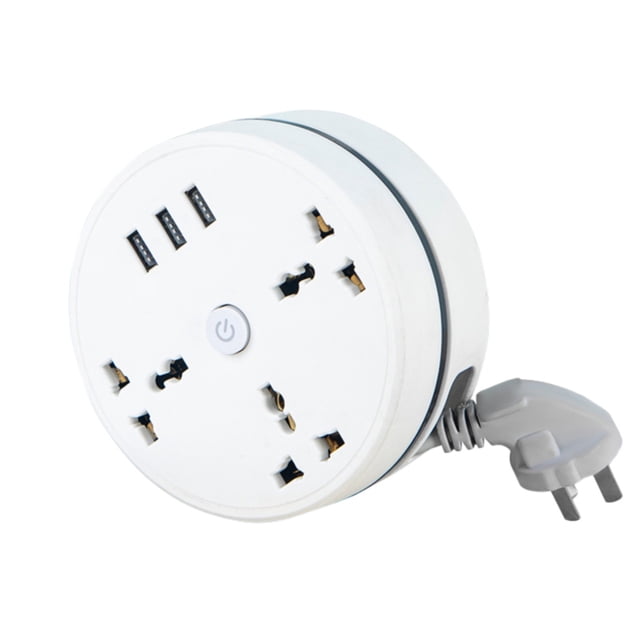 Clearance! beishanbush Tool Bag Power Strip for Travel 3 Socket Extension Cable with 3 Usb A 2500W 10A Multi Power Strip Plug Extension with 6.5 Ft Rollable Extension White One Size Multi-Color