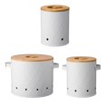 thumbnail image 1 of DOLITY Potato Onion Garlic Canisters Set Metal Jars for Kitchen Organization Sturdy White, 1 of 8