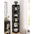 thumbnail image 2 of Convenience Concepts Oxford 5 Tier Shelf X Frame Home Corner Bookcase, Black, 2 of 3