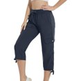 thumbnail image 4 of QATAINLAV Pantalons Capris Cargo pour Femmes Pantalons de Randonnée Extérieur Légers Athlétiques de Voyage Pantalons Décontractés Joggers Raccourcis avec Multiples Poches Ventes du Jour d'Aujourd'hui Gris Foncé TTG, 4 of 7