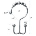 thumbnail image 3 of NimJoy Ensemble de 12 Anneaux de Crochets pour Rideau de Douche, Crochets Doubles de Douche à Glissement en Acier Inoxydable Résistant à la Rouille, Fini Chrome Plaqué, 3 of 6