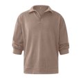 thumbnail image 2 of Innerwin Tee Lapel Neck Men T Shirts Work Solid Color Athletic Polo Shirt Khaki 2XL, 2 of 6