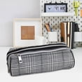 thumbnail image 4 of Pen + Gear Checked Pencil Pouch in Grey with White and Black Stitched Pattern, 4 of 6