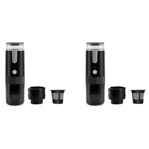 2X Portable Espresso Maker, Electric Travel Coffee Machine for Office Travel Camping Fit Coffee Powder & Coffee Capsule