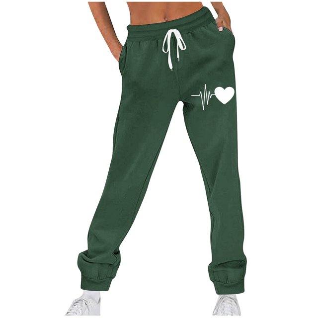 Funicet Pantalon Long Femme Imprimé Hiver Décontracté Taille Élastique avec Sangle de Protection pour Pieds