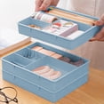 thumbnail image 4 of YIMWNYI Multi-compartment Desk Organizer Stackable Office Storage Box Thickened Plastic Desktop Tidier For Home Office Organization (Pink, White, Blue), 4 of 6