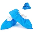 thumbnail image 1 of Shoe Covers Disposable -100 Pack（50 Pairs） Disposable Shoe & Boot Covers Waterproof Slip Resistant Shoe Booties, Durable Boot & Shoes Cover, One Size Fits All (CPE Plastic), 1 of 6