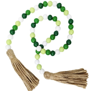 pdqouc Clearance 39.37" Festival Wooden Bead String Festival Rope Tassel Bead String Tray Ornaments for Tiered Tray Decor Easter Party Holiday Wall Hanging Basket Rabbit Bead Decorations