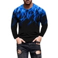 thumbnail image 3 of XZNGL Flame Print Round Neck Long Sleeve Mens Tshirt, 3 of 9