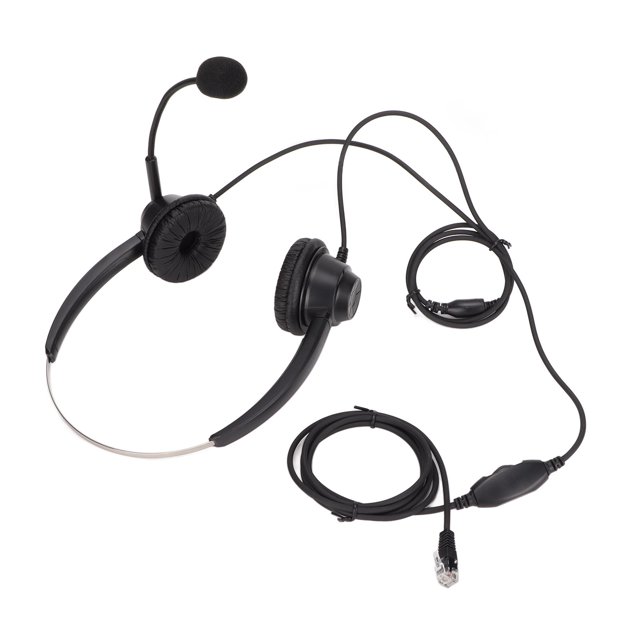 Casque Téléphonique, Réduction de Bruit Volume Réglable Casque de Service Client Binaural Ultra Léger Doux avec Micro pour Bureau