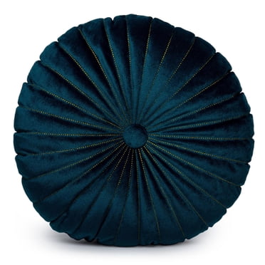 Truu Design Decorative Faux Velvet Round Throw Pillow