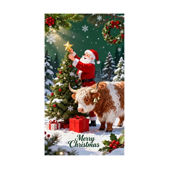 2025 Housse de Porte de Noël Ne W Housse de Porte avant de Noël Élastique 36 * 80 Pieds' Décorations de Porte pour Fête Festive de Noël Décoration de Maison Drapeau Canadien pour Voiture Autocollant Bannière Ronde Baptême Bannières Personnalisées pour