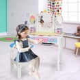 thumbnail image 3 of Costway Coiffeuse pour Enfants Princesse Table de Maquillage Chaise Ensemble avec Miroir Trifold Blanc, 3 of 10