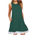 thumbnail image 1 of FAIWAD Robes T-Shirt d'Été pour Femmes Tendance Robe Mini en Dentelle Patchwork Décontractée Boho Débardeur Robe d'Été avec Poches, 1 of 3