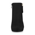 thumbnail image 2 of Unique Bargains Bottines à Plateforme à Bout Rond à Talons Épais pour Femme Noires (Taille 6), 2 of 7