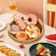 thumbnail image 5 of Imitation Rattan Fruit Plates Hand-woven Japanese Bread Basket Steamed Bun Basket Living Room Home Storage Basket Rattan Tray, 5 of 5