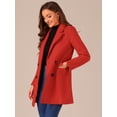 thumbnail image 3 of INSPIRE CHIC Women's Notch Lapel Double Breasted Belted Long Trenchcoat, 3 of 7