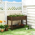 thumbnail image 2 of Outsunny Raised Garden Bed, Elevated Wooden Planter Box, Carbonized, 2 of 10