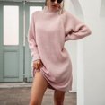 thumbnail image 2 of Femmes Casual Pull Robe de l'Épaule à Manches Longues Sangle en Vrac Pari Midi Robe, 2 of 5