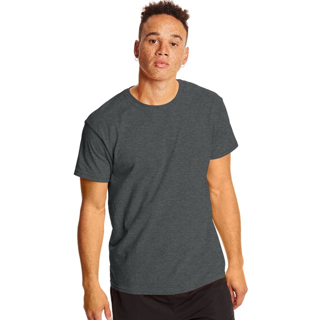 Hanes T-Shirt à Manches Courtes Col Rond X-Temp pour Hommes Lot de 2, 2TG, Charbon Chiné