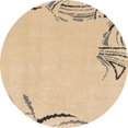 thumbnail image 1 of Ahgly Company Indoor Round Abstract Yellow Solid Area Rugs, 3' Round, 1 of 6