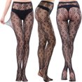 thumbnail image 2 of Penkiiy Bas Résille pour Femmes Pantalons pour Femmes Leggings Aguichant en Maille Transparente Grande Taille Bas Résille Résille Collants Noirs, 2 of 3