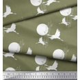 thumbnail image 2 of Soimoi Poly Georgette Fabric Bamboo Tree,Moon & Stork Bird Fabric Prints by Yard 42 Inch Wide, 2 of 3