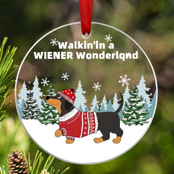 Dog Christmas Ornaments 2024 Christmas Ornaments 2024 Dog Christmas Decorations Acrylic 2 Side Printed Christmas Decor Gifts for Dog Lovers