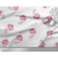 thumbnail image 3 of Soimoi White Rayon Crepe Fabric Grandiflora Roses Floral Fabric Prints By Yard 46 Inch Wide, 3 of 5