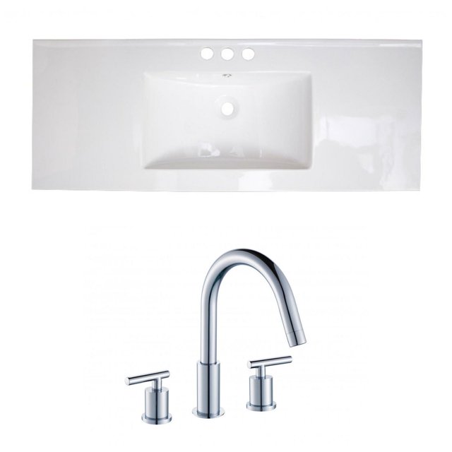 American Imaginations 16.5-in. W 3H8-in. Ceramic Top Set In White Color AI-15783