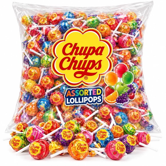 Chupa Chups Lollipops, Assorted Flavours, Bulk Candy Pack, Approx 20 LB