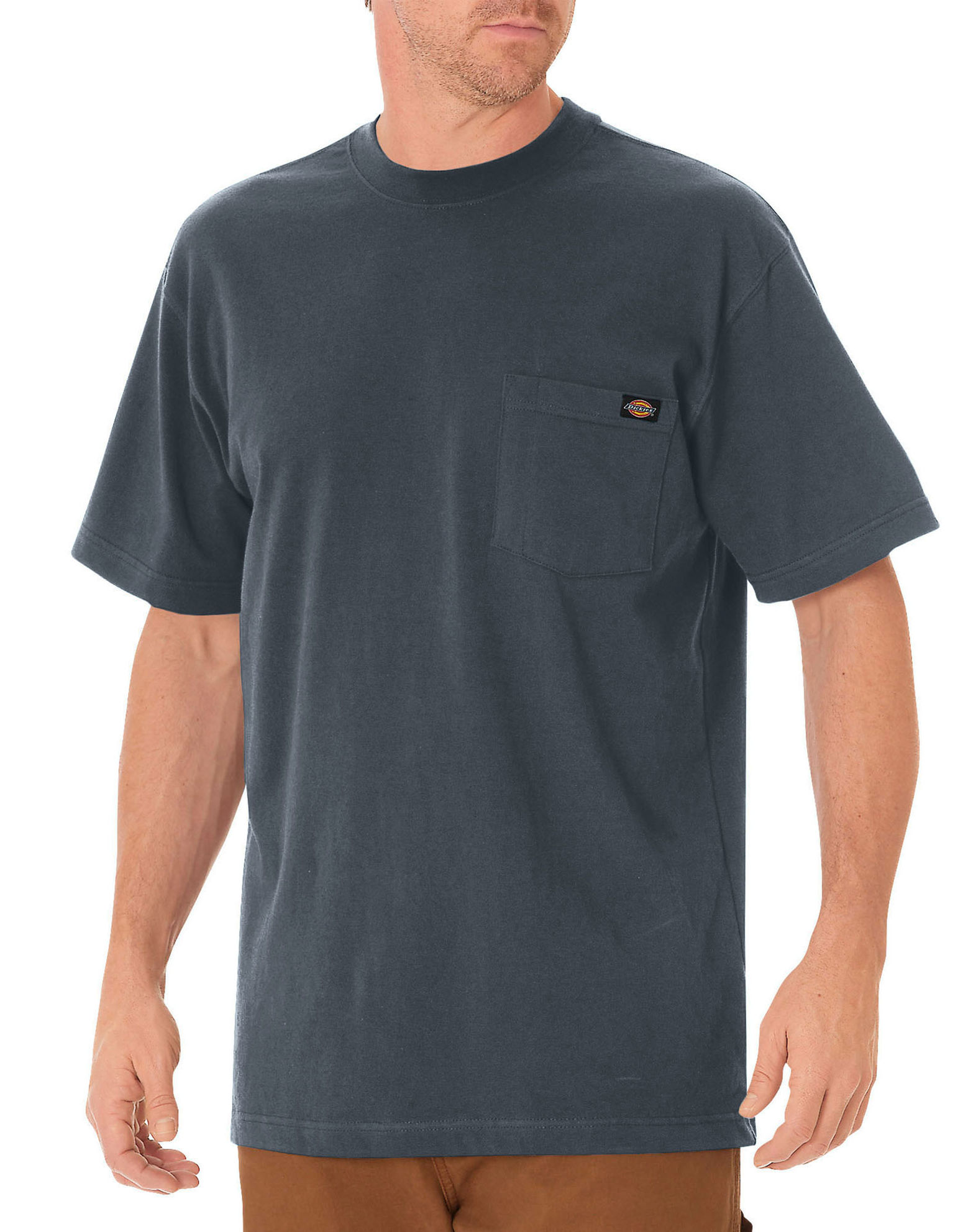 Dickies Mens Short Sleeve Heavyweight Crew Neck, XL, Diesel Gray