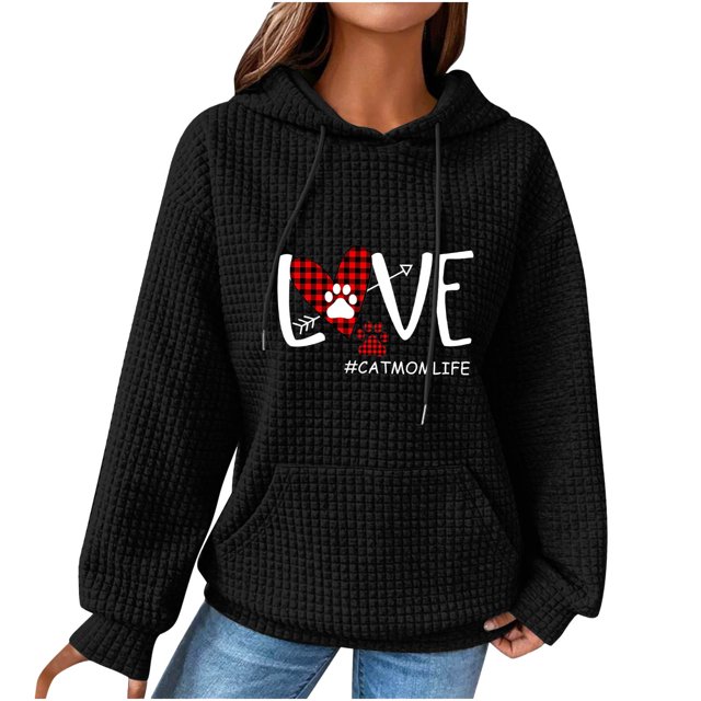 Birdeem Femmes Imprimé Col Rond Manches Longues Ample Chandail Simple Hauts Chandail Blouse