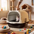 thumbnail image 5 of REK Enclosed Cat Litter With Litter Pads For Indoor Cats Odor Control Privacy Tray, 5 of 5