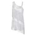 thumbnail image 1 of Ocealan Robe de Danse Latine pour Filles Sequins Jazz Moderne Fête d'Anniversaire Jupe à Franges Blanc 16, 1 of 5