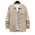 thumbnail image 4 of Lovzfmll Veste Décontractée pour Homme à Revers Cranté, Boutonnée devant, Détail de Poche, Kaki, m, 4 of 9