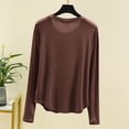 thumbnail image 4 of RKSTN Pyjama pour Femmes Mode Couleur Unie Col Ras du Cou Léger Manches Longues Couche de Base Confortable Vêtement de Nuit Automne Mode Hiver Décontracté une Pièce Haut, 4 of 4