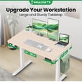 thumbnail image 3 of IMGadgets Standing Electric Adjustable Desk | 40'' x 24'' Large Workspace with 2 hooks | Ergonomic Sit-Stand Desk | Scratch-Resistant & Waterproof  | Height Adjustable Desk for Work and Home, 3 of 9