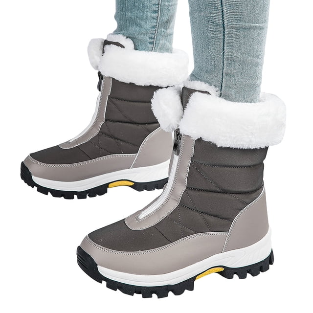 Bottes pour Femmes Hiver Extérieur Neige Bottes pour Femmes Peluche Épaisses Isolation Coton Imperméables Tourisme Rural Ski Chaussures Chaussures pour Femmes en Liquidation