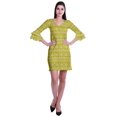 thumbnail image 2 of Moomaya Robe Courte Imprimée pour Femmes, Manches Évasées, Coupe Droite, Robes pour Femmes, Vêtements d'Été Décontractés, 2 of 6