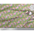 thumbnail image 3 of Soimoi Tissu en Rayonne à Pois, Feuilles et Roses Imprimé Floral pour Couture, Largeur 56 Pouces, 3 of 3