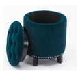 thumbnail image 4 of Denver Round Fabric Storage Ottoman (Green), 4 of 4